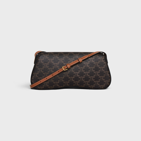 MEDIUM CELINE LOLA BAG IN TRIOMPHE CANVAS AND CALFSKIN TAN - Image 3